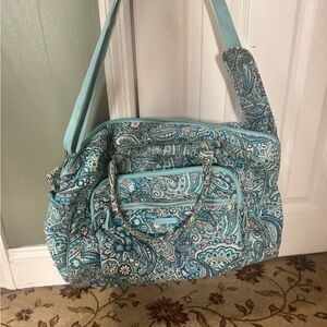 Vintage Vera Bradley Blue Paisley Quilted Shoulder Bag